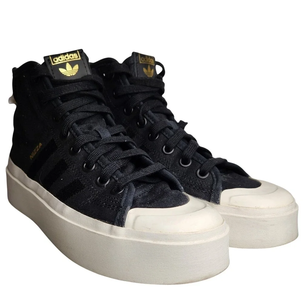 ADIDAS Originals Nizza Bonega Mid Sneakers Womens 7.5 Black White GZ4295